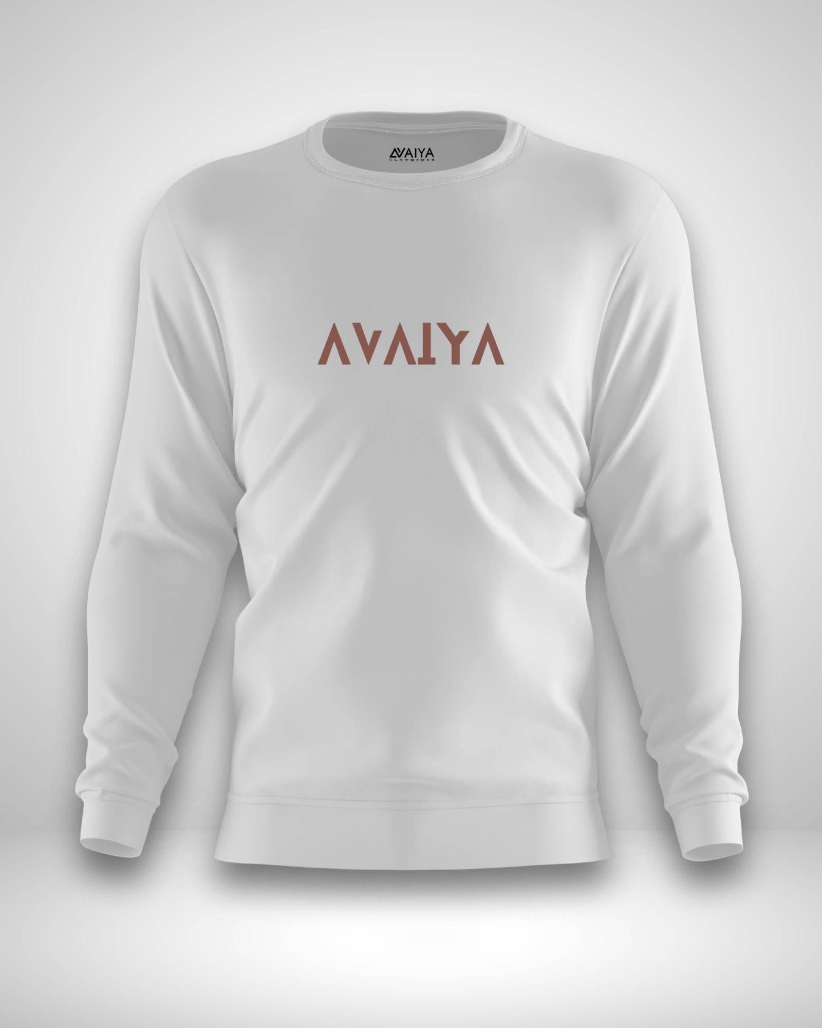 Avaiya Name Sweatshirt | Unisex | White - Avaiya Clothings