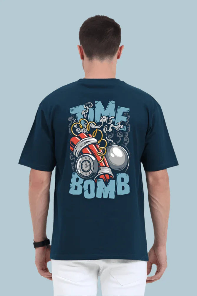 Time bomb Oversized T-Shirt | Petrol Blue | Premium Quality by AvaiYa | Unisex - Avaiya Store