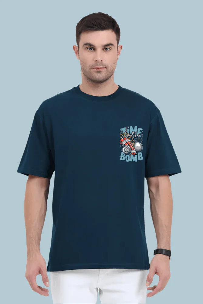 Time bomb Oversized T-Shirt | Petrol Blue | Premium Quality by AvaiYa | Unisex - Avaiya Store
