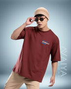 Astronaut Crunch Oversized T-Shirt | Maroon | Premium Quality by AvaiYa | Unisex - Avaiya Store