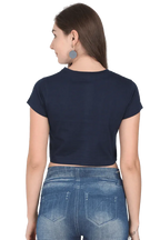 Make Boys Cry | Women Crop Top | Navi Blue - Avaiya Store
