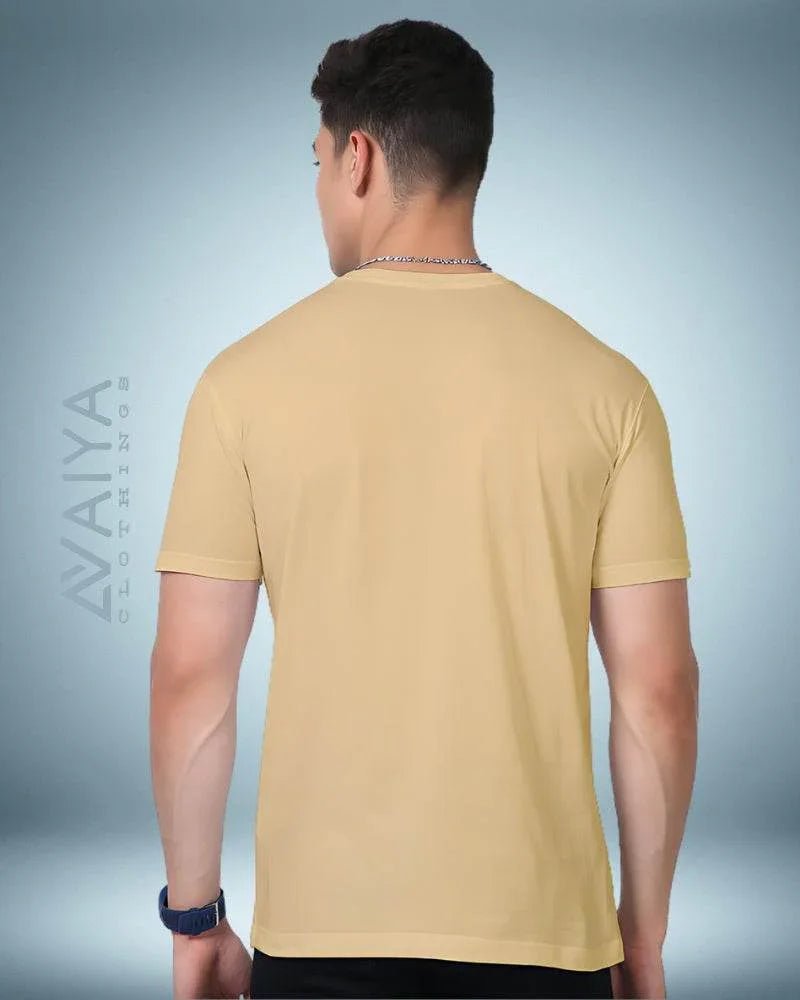 Supima Cotton T-Shirt for Men & Women | Beige - Avaiya Clothings