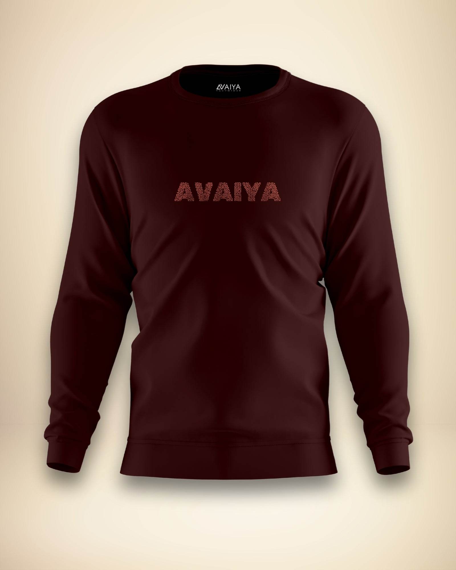 Avaiya Name Sweatshirt | Unisex | Maroon - Avaiya Clothings