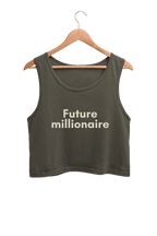 Future Millionaire | Women’s Crop Tank | Olive Green - Avaiya Store