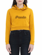 Panda | Women’s Crop Hoodie | Mustard Yellow - Avaiya Store
