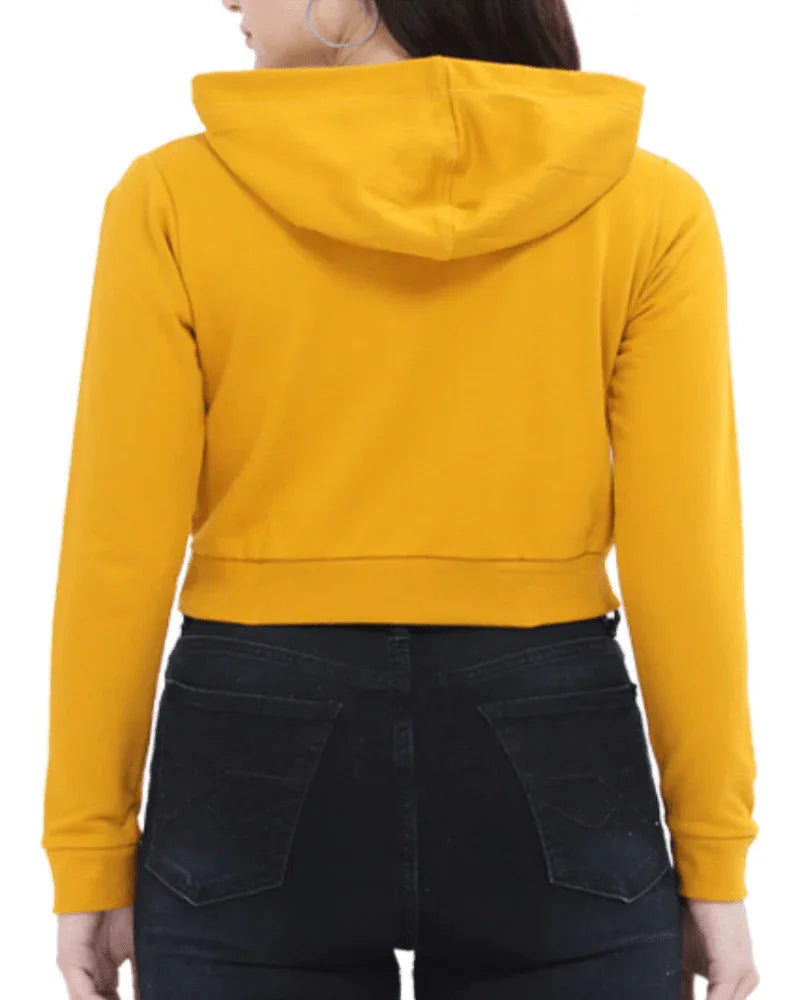 Panda | Women’s Crop Hoodie | Mustard Yellow - Avaiya Store
