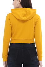 Keep Flying | Women’s Crop Hoodie | Mustard Yellow - Avaiya Clothings