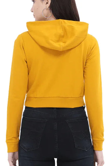Keep Flying | Women’s Crop Hoodie | Mustard Yellow - Avaiya Store