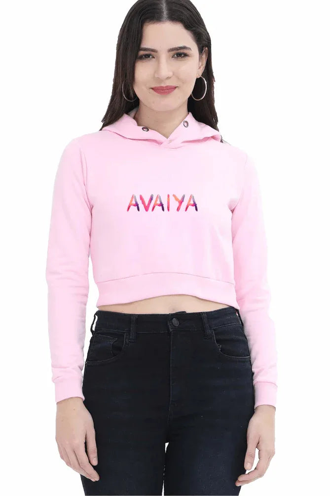 Avaiya's Women’s Crop Hoodie | Light Baby Pink - Avaiya Store