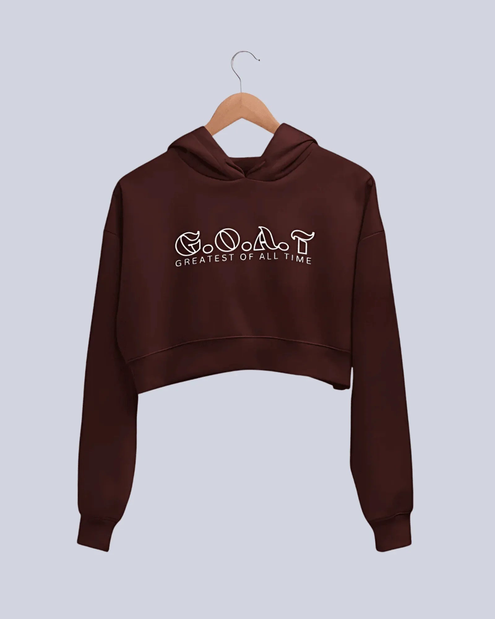 G.O.A.T. | Women’s Crop Hoodie | Maroon - Avaiya Store