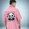 Panda Oversized T-Shirt | Light Baby Pink | Premium Quality by AvaiYa - Avaiya Store