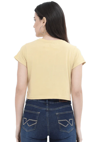 Sorry For | Women Crop Top | Beige - Avaiya Store