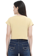 When In Doubt | Women Crop Top | Beige - Avaiya Store