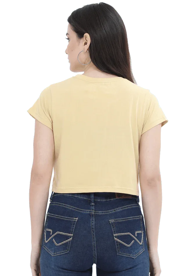 I'm too Pretty for this | Women Crop Top | Beige - Avaiya Clothings