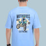 Motorcross Oversized T-Shirt | Baby Blue | Premium Quality by AvaiYa | Unisex - Avaiya Store
