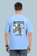 Motorcross Oversized T-Shirt | Baby Blue | Premium Quality by AvaiYa | Unisex - Avaiya Store