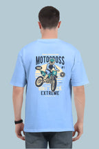 Motorcross Oversized T-Shirt | Baby Blue | Premium Quality by AvaiYa | Unisex - Avaiya Store