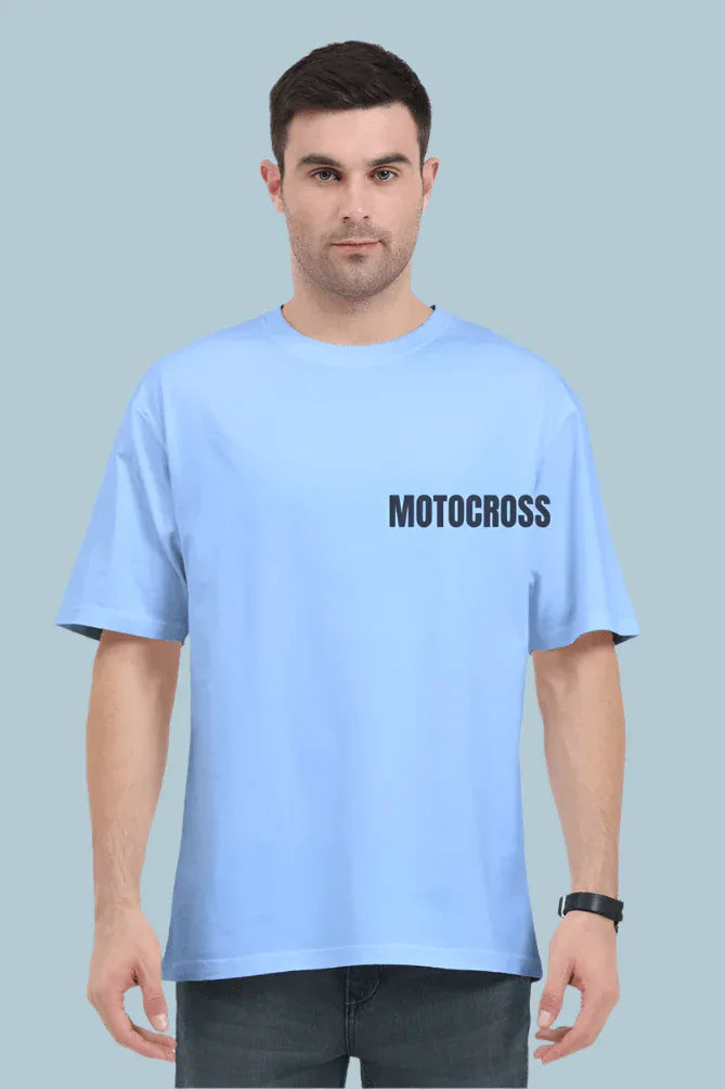 Motorcross Oversized T-Shirt | Baby Blue | Premium Quality by AvaiYa | Unisex - Avaiya Store