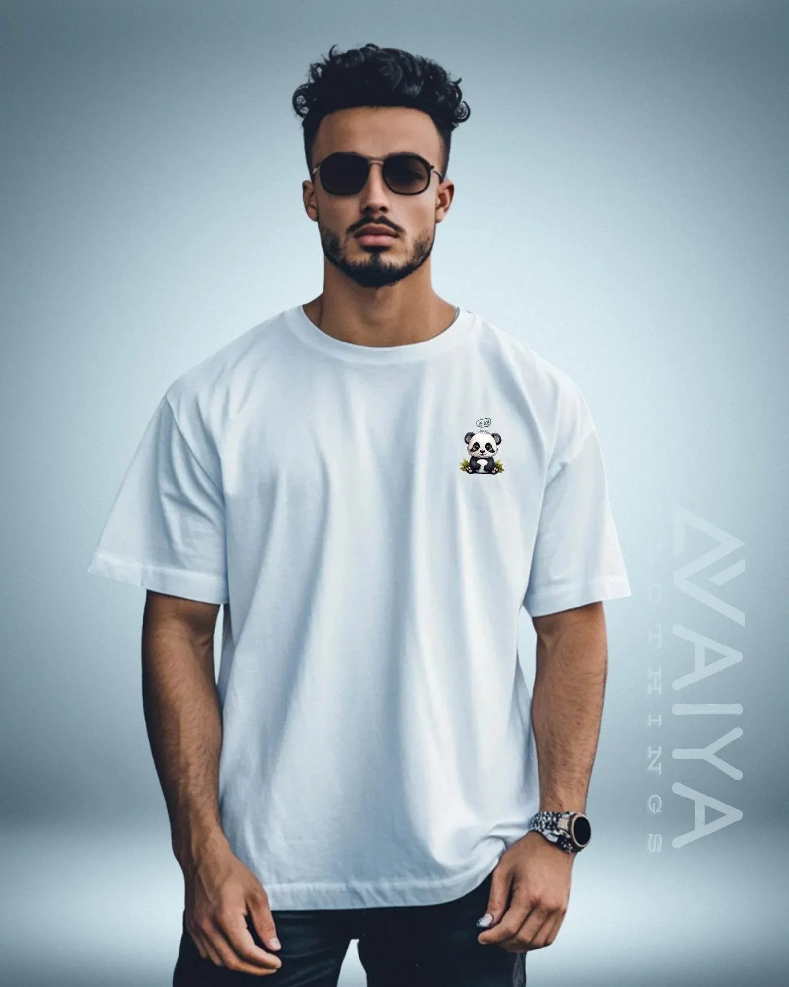 Panda Oversized T-Shirt | White | Premium Quality by AvaiYa - Avaiya Store