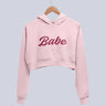 Babe | Women’s Crop Hoodie | Light Baby Pink - Avaiya Store
