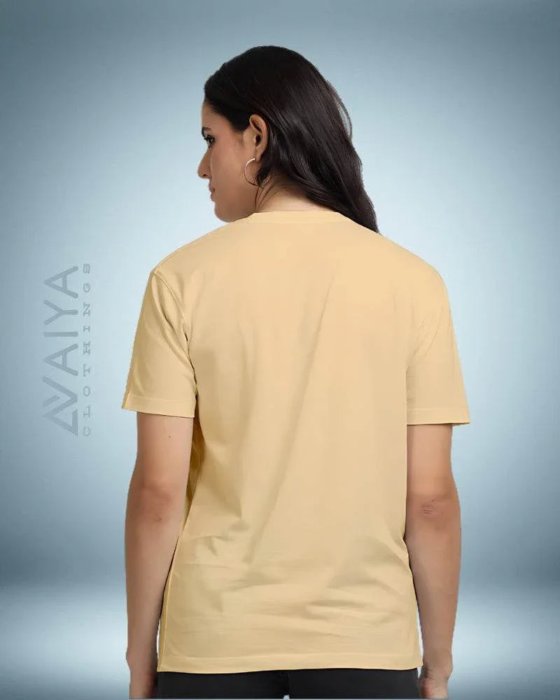 Supima Cotton T-Shirt for Men & Women | Beige - Avaiya Clothings