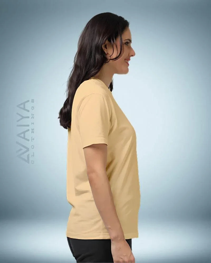 Supima Cotton T-Shirt for Men & Women | Beige - Avaiya Store