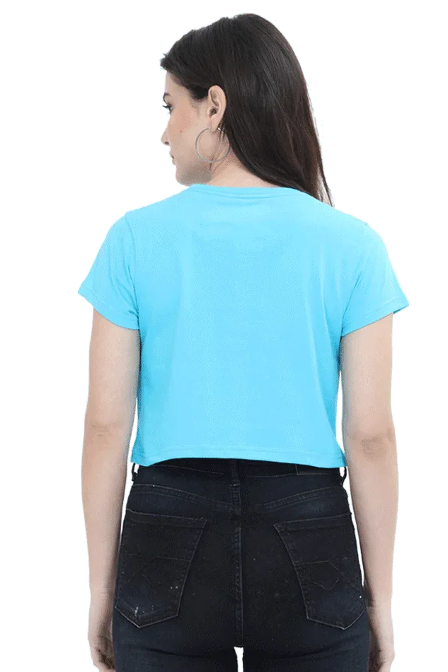 Believe | Women Crop Top | SkyBlue - Avaiya Clothings