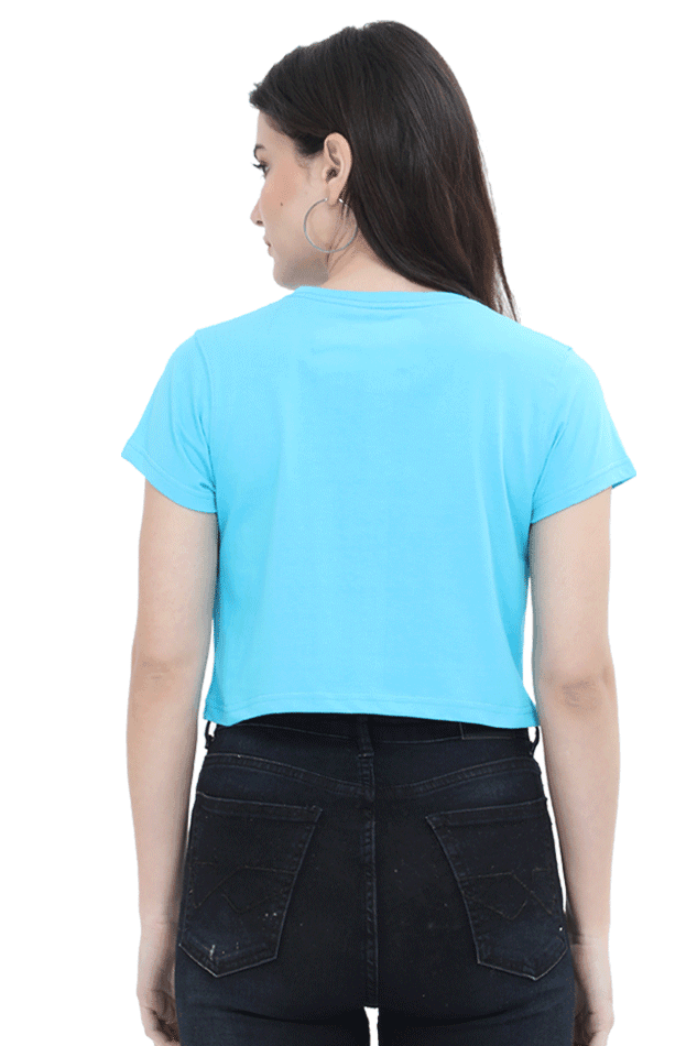 Certified Yapper | Women Crop Top | SkyBlue - Avaiya Clothings
