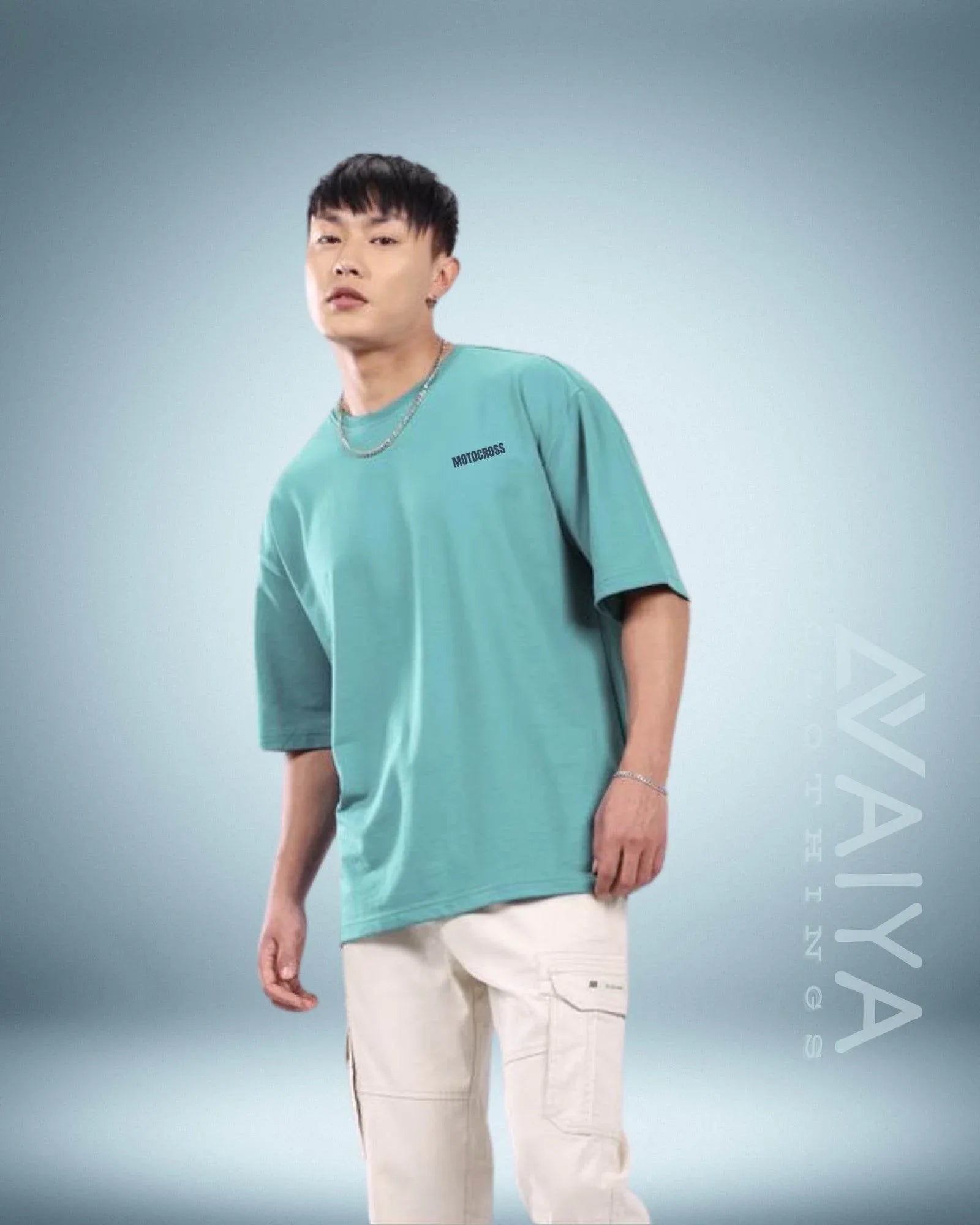 Motorcross Oversized T-Shirt | Mint | Premium Quality by AvaiYa | Unisex - Avaiya Store