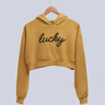Lucky | Women’s Crop Hoodie | Mustard Yellow - Avaiya Store