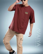 Coconut Crunch Oversized T-Shirt | Maroon | Premium Quality by AvaiYa | Unisex - Avaiya Store
