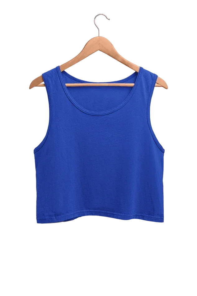 Women's Plain Crop Tank | Royal Blue - Avaiya Clothings