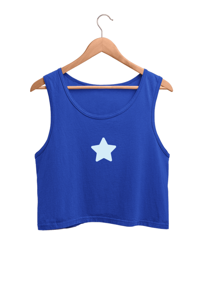 Star | Women’s Crop Tank | Royal Blue - Avaiya Clothings