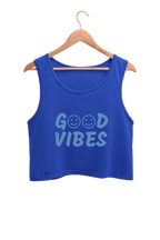 Good Vibes | Women’s Crop Tank | Royal Blue - Avaiya Store