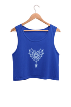 Heart Spider Web | Women’s Crop Tank | Royal Blue - Avaiya Store