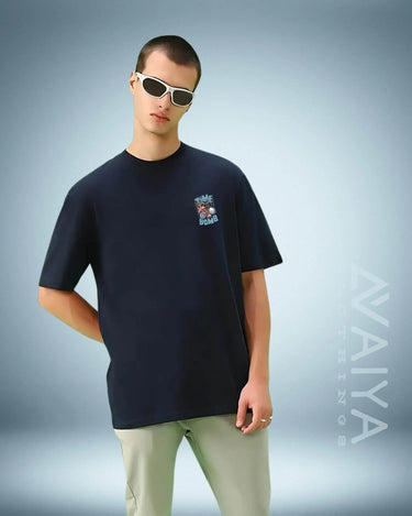 Time bomb Oversized T-Shirt | Navy Blue | Premium Quality by AvaiYa | Unisex - Avaiya Store
