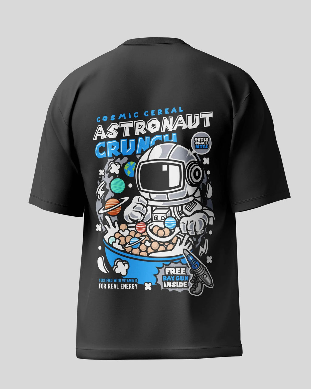 Astronaut Crunch Oversized T-Shirt | Black | Premium Quality by AvaiYa | Unisex - Avaiya Store