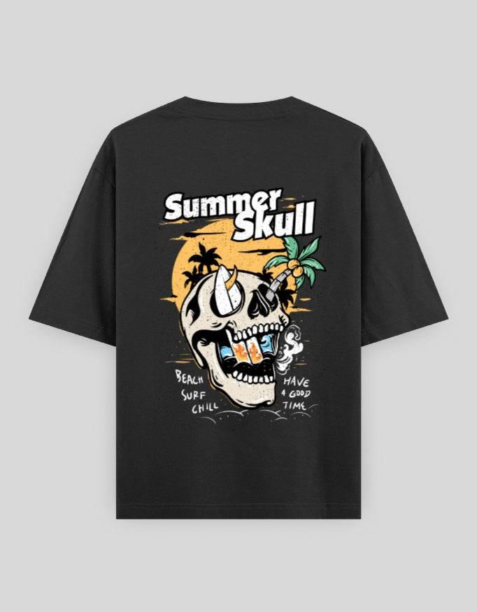 Summer Skull Oversized T-Shirt | Mint | Premium Quality by Avaiya | Unisex - Avaiya Store