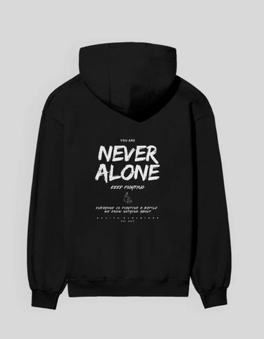 Never Alone | Classic Comfort Hoodie | Unisex | Black - Avaiya Store
