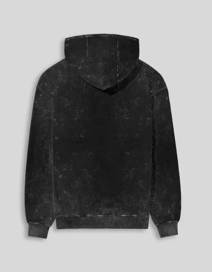 Plain Black Acid Washed Hoodie | For Man And Woman - Avaiya Store