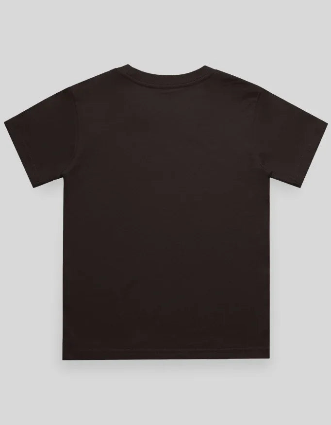 Crew Neck T-Shirt | 5-13 Yrs | For Both Girls & Boys | Coffee Brown - Avaiya Store