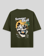 Summer Skull Oversized T-Shirt | Mint | Premium Quality by Avaiya | Unisex - Avaiya Store