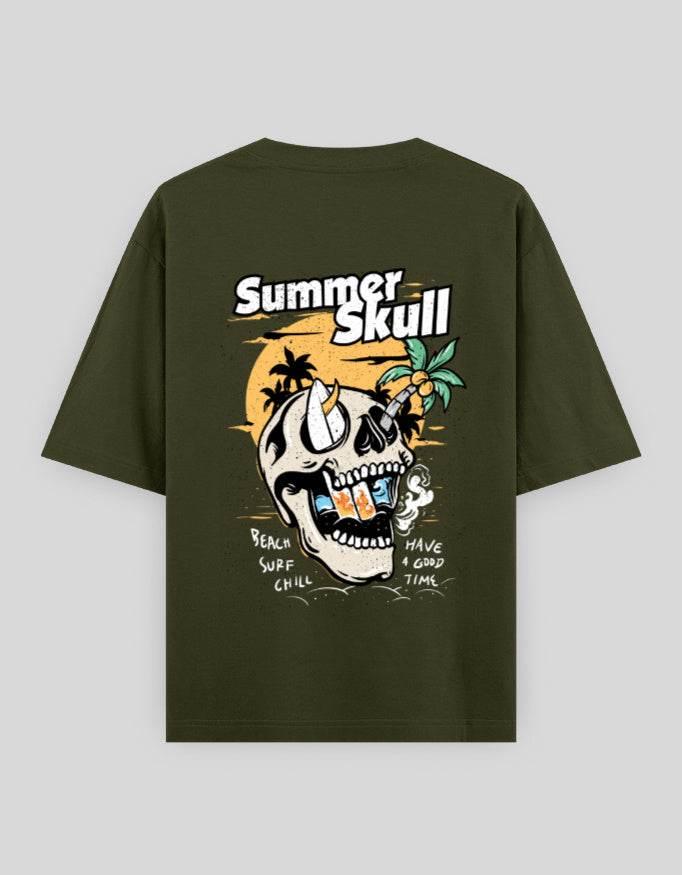 Summer Skull Oversized T-Shirt | Mint | Premium Quality by Avaiya | Unisex - Avaiya Store