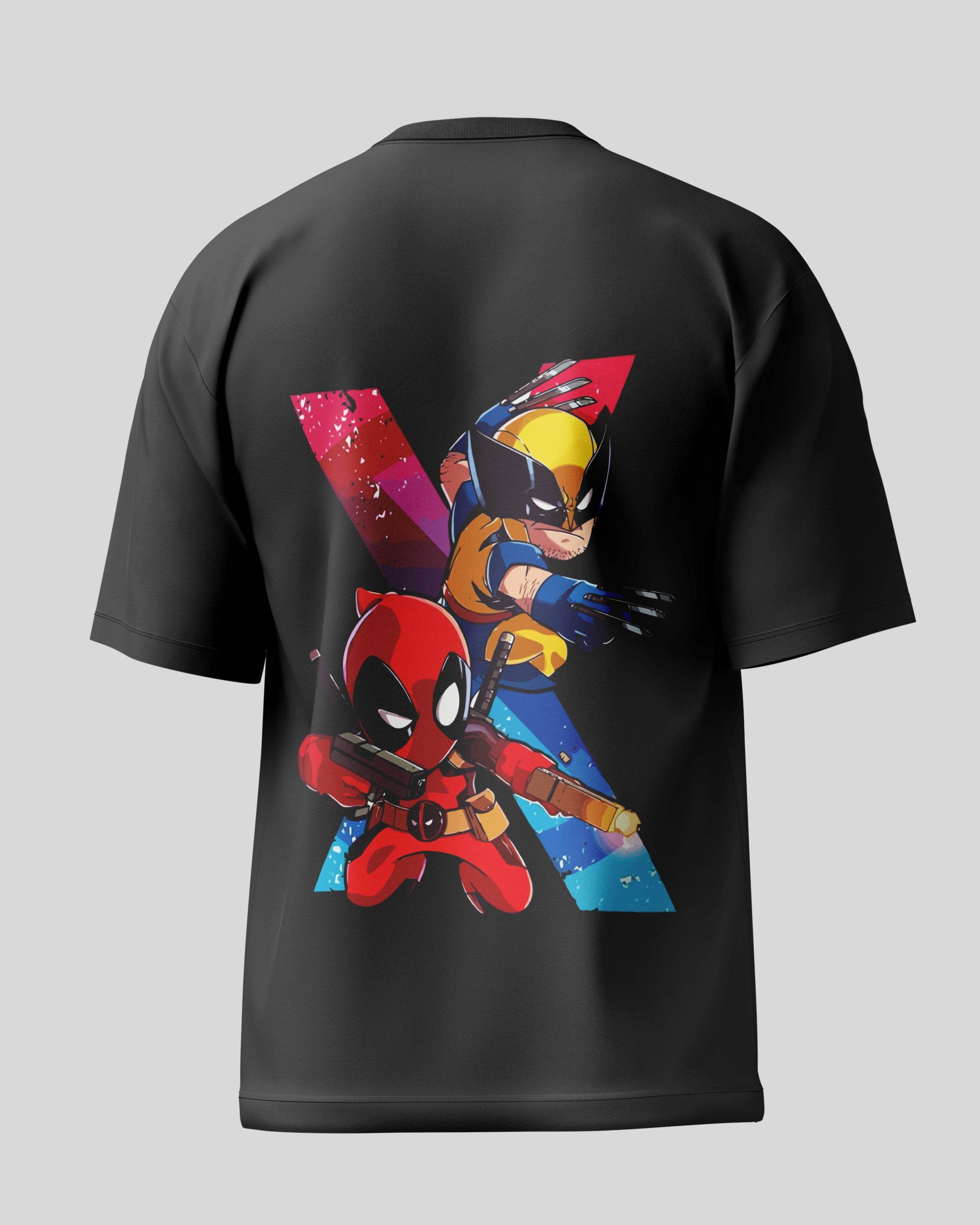 Deadpool & Wolverine Oversized T-Shirt | Petrol Blue | Premium Quality by AvaiYa | Unisex - Avaiya Clothings