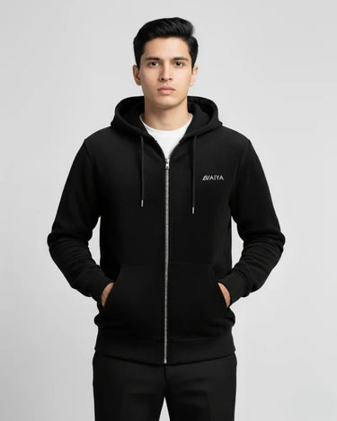 Zipper Hooded Jacket | Black | For Man & Woman - Avaiya Store