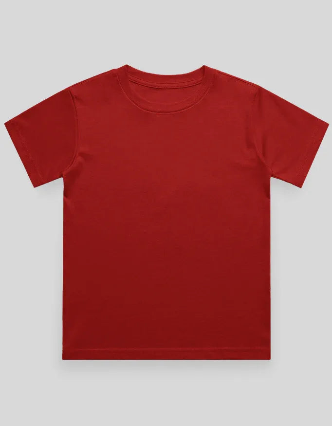 Crew Neck T-Shirt | 0-4 Yrs | For Both Girls & Boys | Red - Avaiya Store