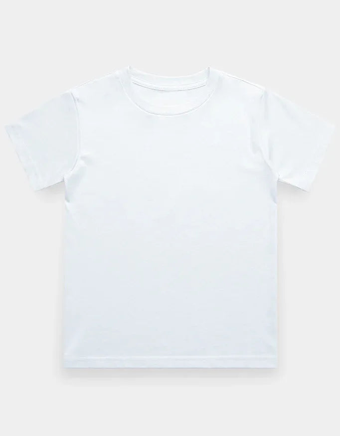Crew Neck T-Shirt | 0-3 Yrs | For Both Girls & Boys | White - Avaiya Store