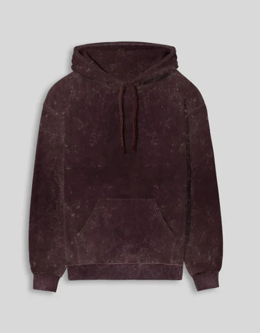 Plain Maroon Acid Washed Hoodie | For Man And Woman - Avaiya Store