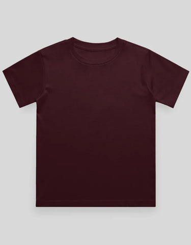 Crew Neck T-Shirt | 5-13 Yrs | For Both Girls & Boys | Maroon - Avaiya Store