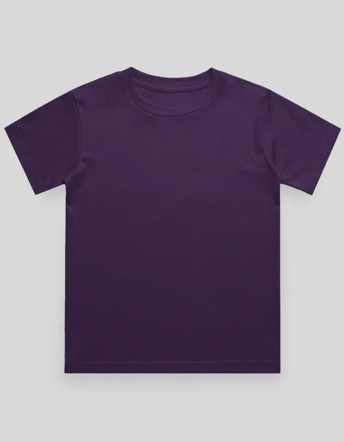Crew Neck T-Shirt | 0-4 Yrs | For Both Girls & Boys | Purple - Avaiya Store